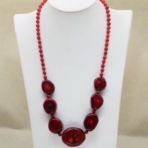 VINTAGE RARE GORGEOUS NECKLACE HAND CRAFTED VERY NICE RED CORAL & HAND KNOTTED